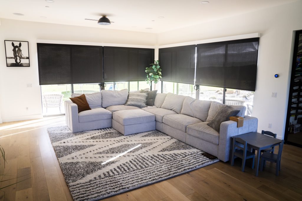 custom interior black out shade roller automation california home living room
